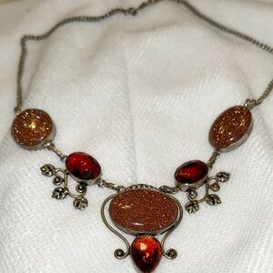 Elegant Gold and Red Women's Necklace